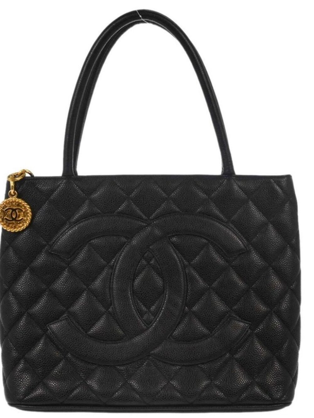 Chanel Black Calfskin Medallion Tote Handbag 166957